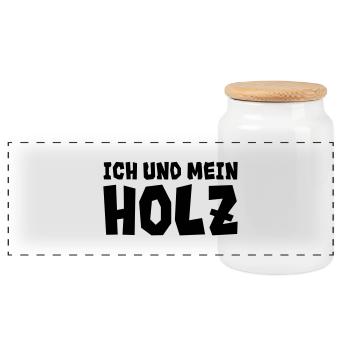 ich und mein - Panorama Keksdose mit Holzdeckel - Weiß - Vorne
