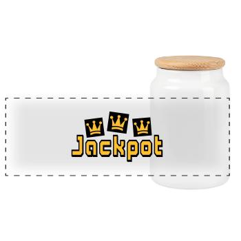 jackpot - Panorama Keksdose mit Holzdeckel - Weiß - Vorne