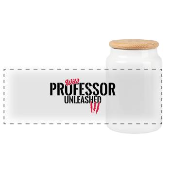 Wilder Professor unleashed - Panoramic Cookie Jar with Wooden Lid - white - Front