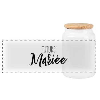 Future Mariée - Boîte à biscuits avec couvercle en bois - blanc - Devant