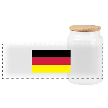 deutschlandflagge - Panorama Keksdose mit Holzdeckel - Weiß - Vorne