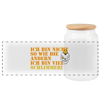 wicked young - Panoramic Cookie Jar with Wooden Lid - white - Front