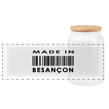 Besaçon - Panorama Keksdose mit Holzdeckel - Weiß - Vorne