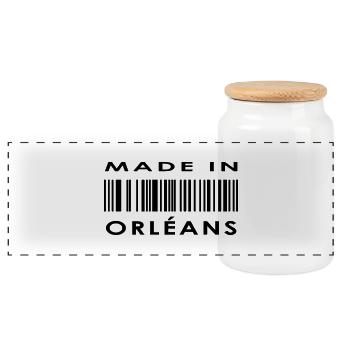 Orléans - Boîte à biscuits avec couvercle en bois - blanc - Devant