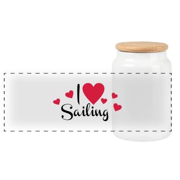 2541614 15922719 sailing - Boîte à biscuits avec couvercle en bois - blanc - Devant