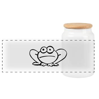 Frosch - Panoramic Cookie Jar with Wooden Lid - white - Front