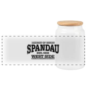 Berlin Spandau (à l'ancienne encre noire) - Boîte à biscuits avec couvercle en bois - blanc - Devant