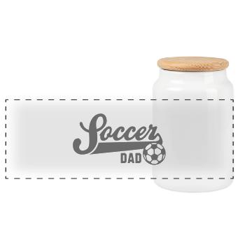 Soccer DAD - Panorama Keksdose mit Holzdeckel - Weiß - Vorne