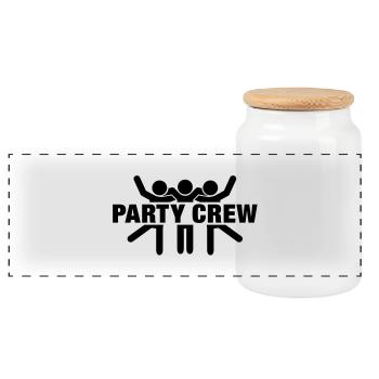 party_crew__f1 - Panorama Keksdose mit Holzdeckel - Weiß - Vorne