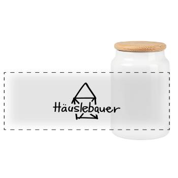 hauslebauer___f1 - Panorama Keksdose mit Holzdeckel - Weiß - Vorne