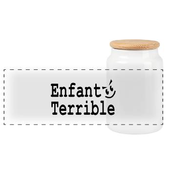 enfant terrible - Boîte à biscuits avec couvercle en bois - blanc - Devant