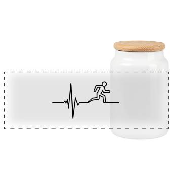 coureur - Boîte à biscuits avec couvercle en bois - blanc - Devant