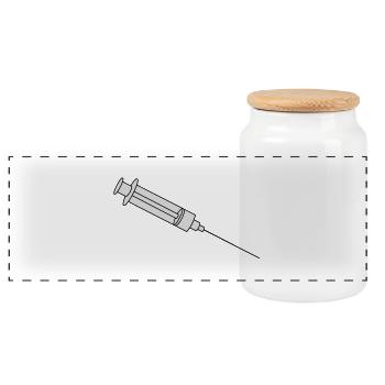 Syringe - Panoramic Cookie Jar with Wooden Lid - white - Front