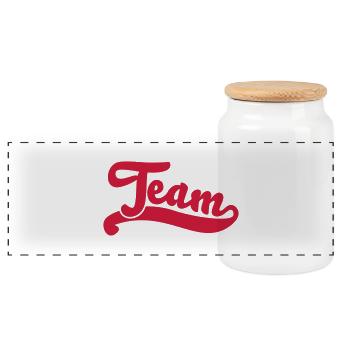 team - Boîte à biscuits avec couvercle en bois - blanc - Devant