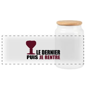 dernier Orval puis je rentre - Boîte à biscuits avec couvercle en bois - blanc - Devant