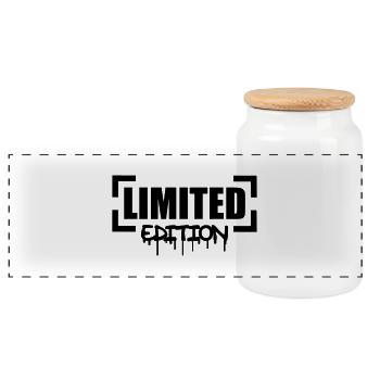 Limited Edition - Panoramic Cookie Jar with Wooden Lid - white - Front