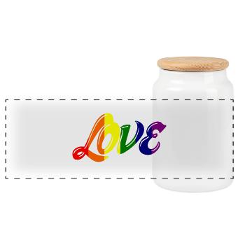amour de fierté - Boîte à biscuits avec couvercle en bois - blanc - Devant