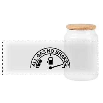 all_gas_no_brakes__sa1 - Boîte à biscuits avec couvercle en bois - blanc - Devant