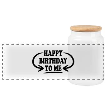 Happy Birthday To Me Design - Boîte à biscuits avec couvercle en bois - blanc - Devant