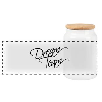 Texte écrit amis amour couple couples équipe de rê - Boîte à biscuits avec couvercle en bois - blanc - Devant