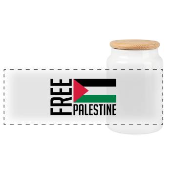 free_palestine_pa3 - Panorama Keksdose mit Holzdeckel - Weiß - Vorne