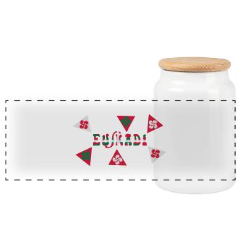 Euskadi Pays Basque - Boîte à biscuits avec couvercle en bois - blanc - Devant