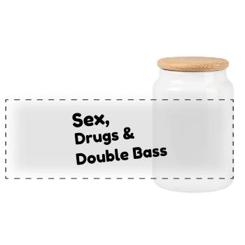 Double Bass - Contrebasse - Music - Kontrabass - Panoramic Cookie Jar with Wooden Lid - white - Front