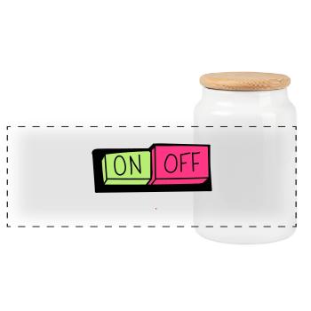 on und off button - Panorama Keksdose mit Holzdeckel - Weiß - Vorne