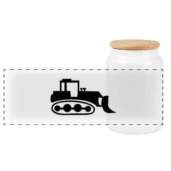 bagger_01 - Boîte à biscuits avec couvercle en bois - blanc - Devant
