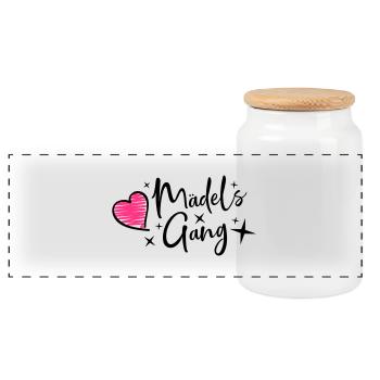 maedels gang heart - Panorama Keksdose mit Holzdeckel - Weiß - Vorne