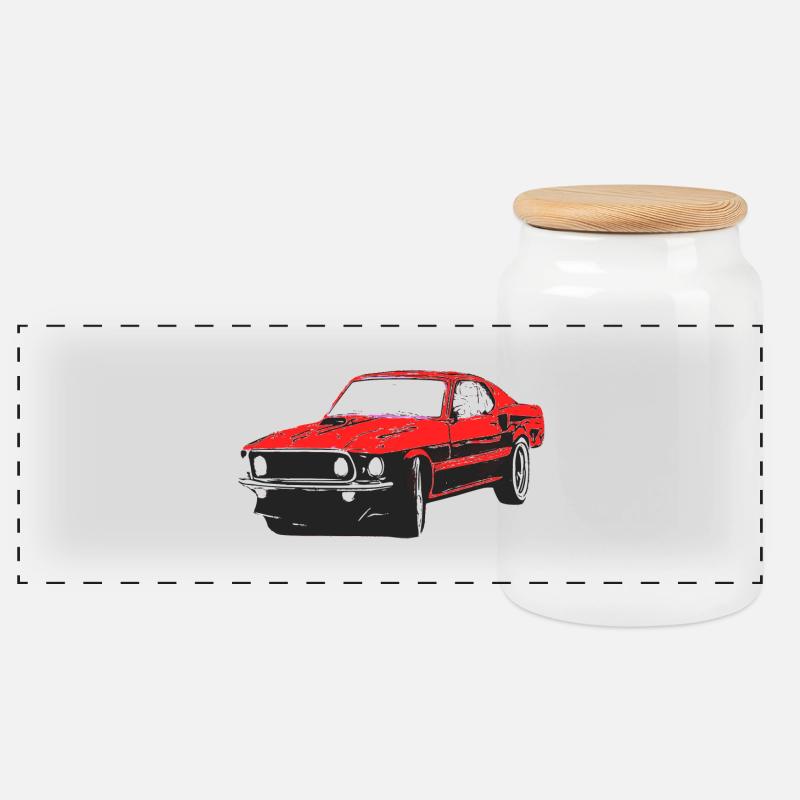 Auto - Panorama Keksdose mit Holzdeckel - Weiß