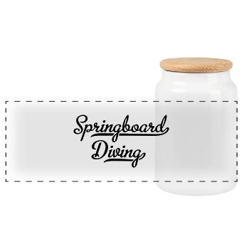 Diving - Panoramic Cookie Jar with Wooden Lid - white - Front