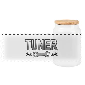 Voiture - Boîte à biscuits avec couvercle en bois - blanc - Devant