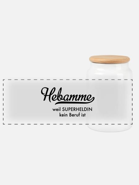 Hebamme - Panorama Keksdose mit Holzdeckel - Weiß