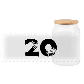 20 - Boîte à biscuits avec couvercle en bois - blanc - Devant