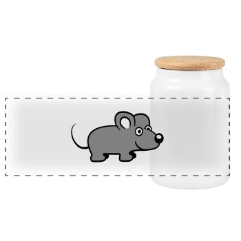 Maus Mäuschen Süße Kleine Ratte Nager Freundlich - Panorama Keksdose mit Holzdeckel - Weiß - Vorne