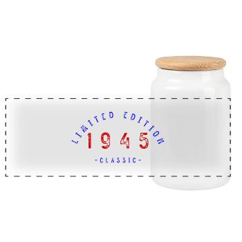 1945, Limited Edition - Panorama Keksdose mit Holzdeckel - Weiß - Vorne