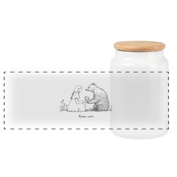 Kindness matters - Panoramic Cookie Jar with Wooden Lid - white - Front