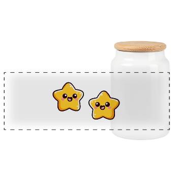Bande dessinée Star 2 - Boîte à biscuits avec couvercle en bois - blanc - Devant