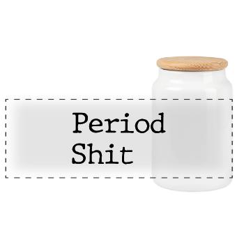 period shit - Panoramic Cookie Jar with Wooden Lid - white - Front