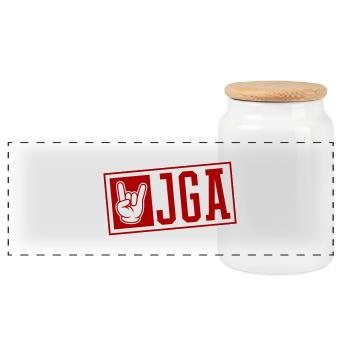 Jga Junggesellenabschied - Panorama Keksdose mit Holzdeckel - Weiß - Vorne