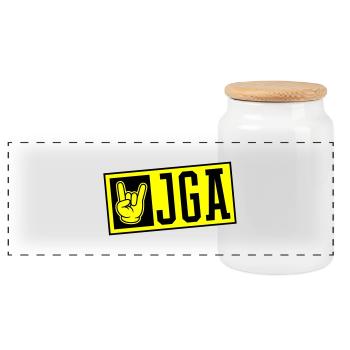 Jga Junggesellenabschied - Panorama Keksdose mit Holzdeckel - Weiß - Vorne