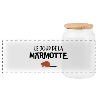 Le jour de la marmotte - Boîte à biscuits avec couvercle en bois - blanc - Devant