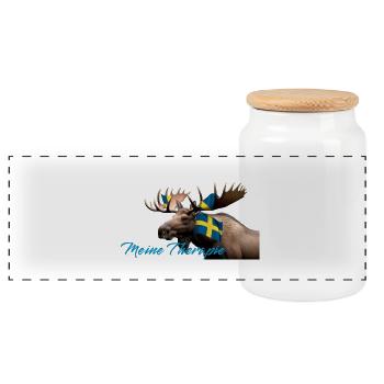 Meine Therapie Schwedenmoose - Panorama Keksdose mit Holzdeckel - Weiß - Vorne