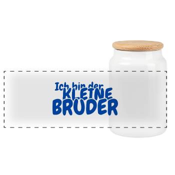 Je suis le petit frère - Boîte à biscuits avec couvercle en bois - blanc - Devant