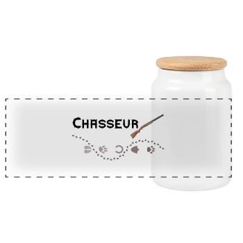 chasseur - Boîte à biscuits avec couvercle en bois - blanc - Devant