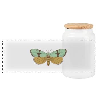 Schmetterling 115 - Panorama Keksdose mit Holzdeckel - Weiß - Vorne