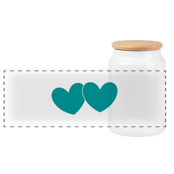 Valentinstag, Valentinstag, Valentinstag - Panorama Keksdose mit Holzdeckel - Weiß - Vorne