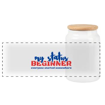 BEGINNER - Panorama Keksdose mit Holzdeckel - Weiß - Vorne