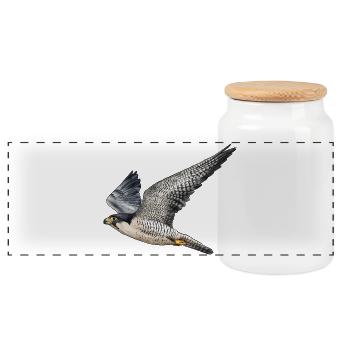 Faucon pèlerin en vol - Boîte à biscuits avec couvercle en bois - blanc - Devant